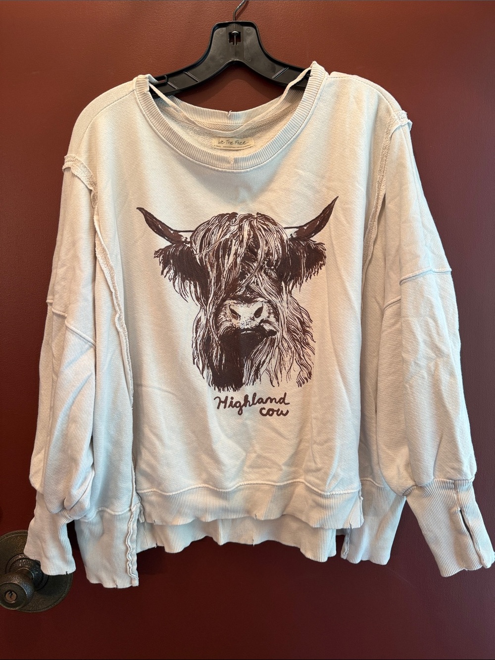 We The Free Highland Cow Graphic Sweatshirt - Cream